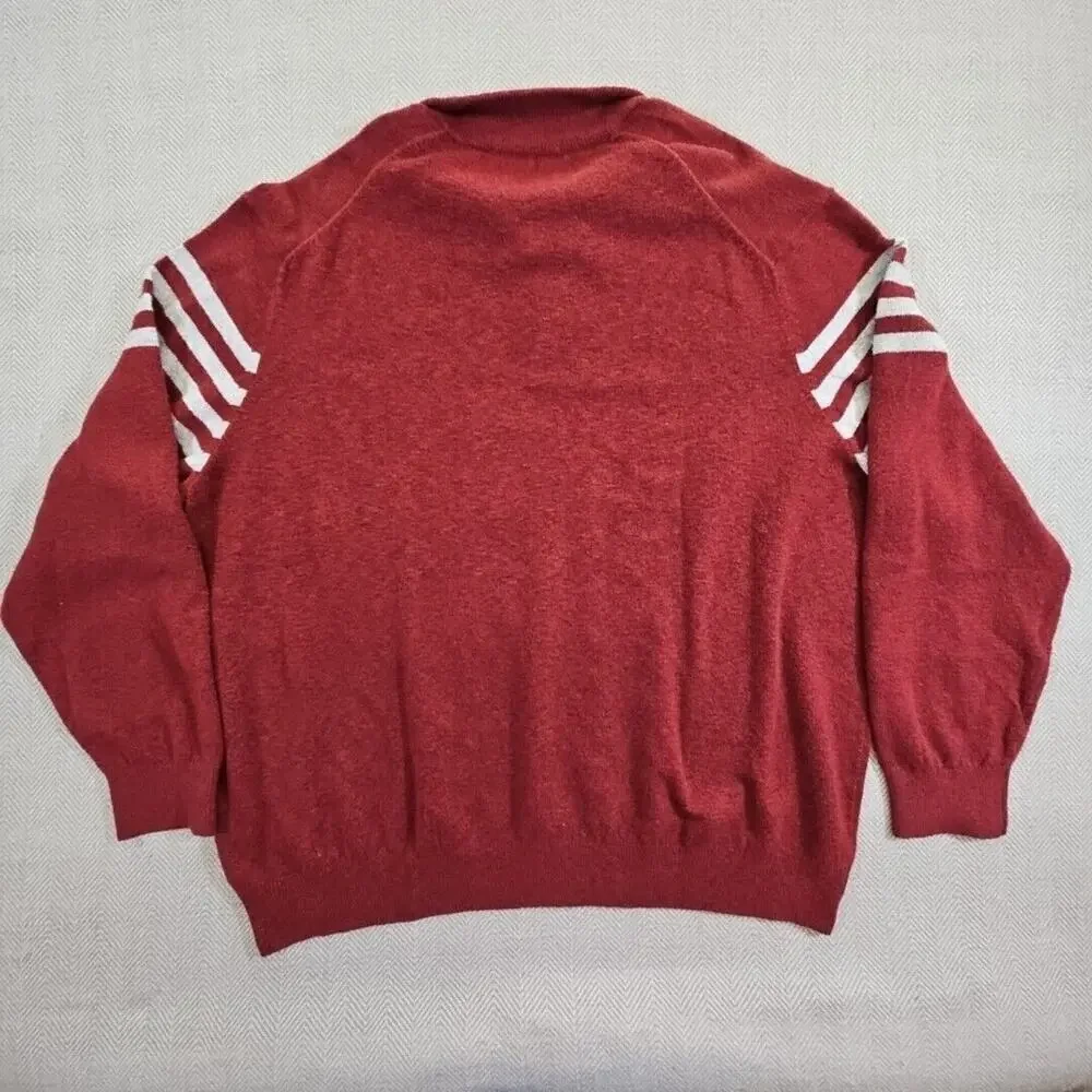 Izod Sweater Men's 4X Big & Tall Red & Grey 1/4 Zip Long Sleeve NWT Quiet Luxury